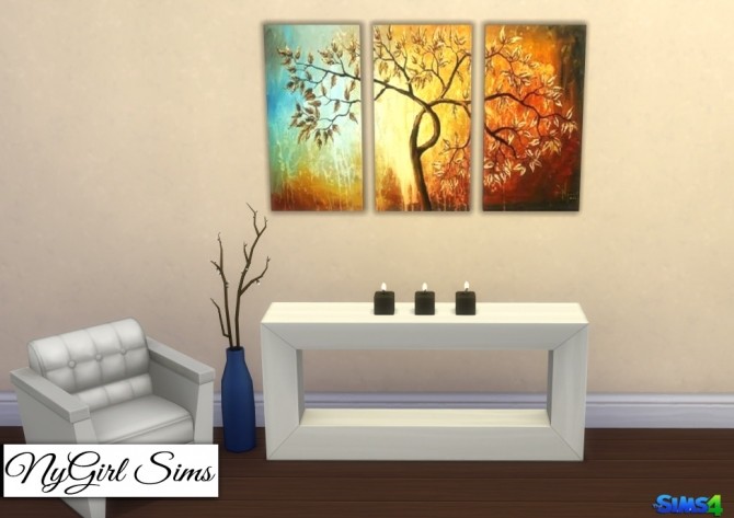 Sims 4 Modern Tree 3 Piece Canvas Art at NyGirl Sims