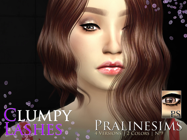 Sims 4 Clumpy Lashes Pack by Pralinesims at TSR