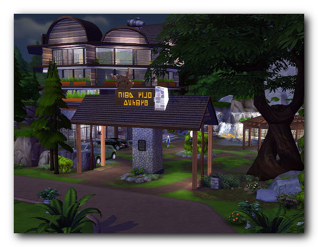 Sims 4 Eco Spa hotel Faus at Architectural tricks from Dalila