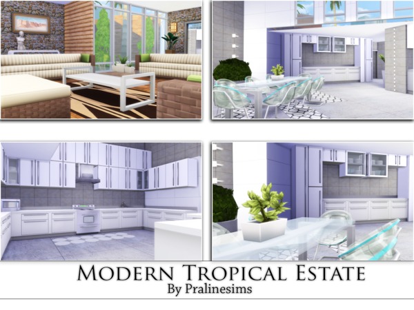 Sims 4 Modern Tropical Estate by Pralinesims at TSR