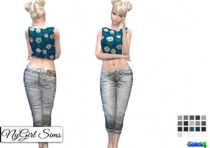 Sims 4 Boyfriend Cropped Jeans at NyGirl Sims