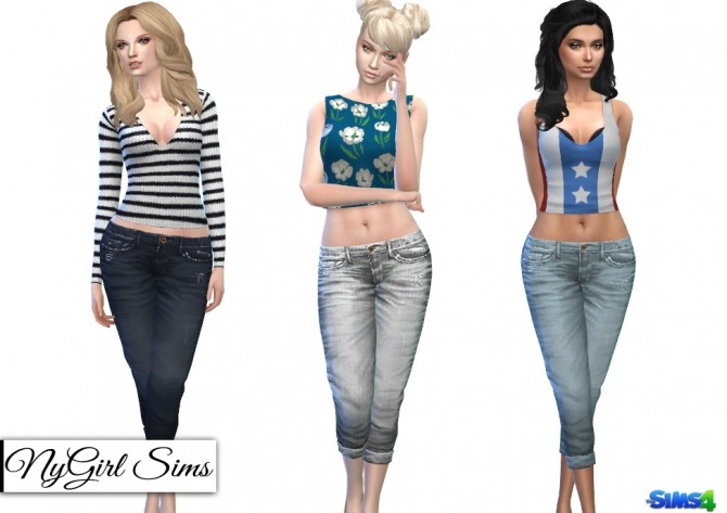 Sims 4 Boyfriend Cropped Jeans at NyGirl Sims
