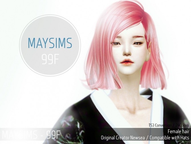 Sims 4 Hair 99F (Newsea) at May Sims