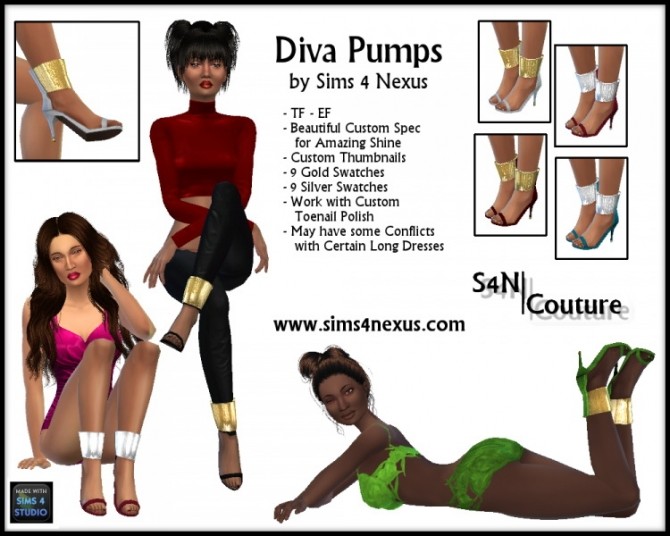 Sims 4 Diva Pumps by SamanthaGump at Sims 4 Nexus