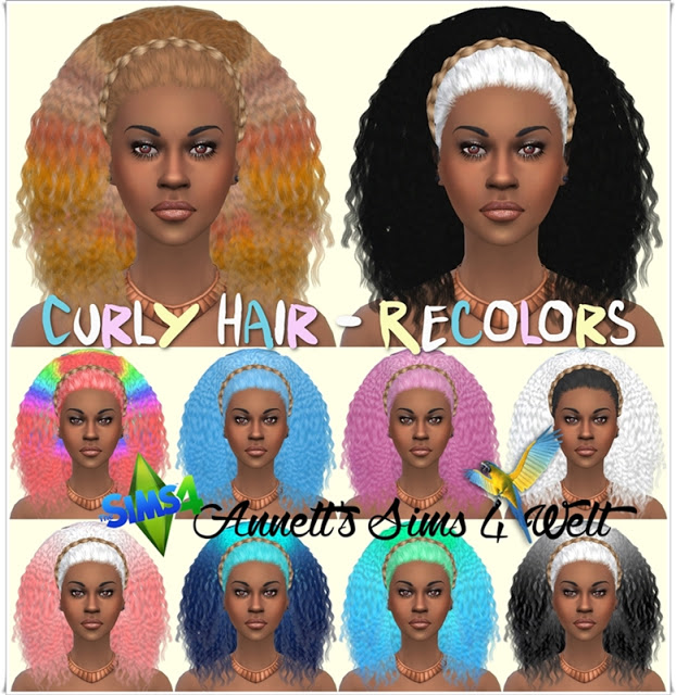 Sims 4 Curly Hair Recolors at Annett’s Sims 4 Welt