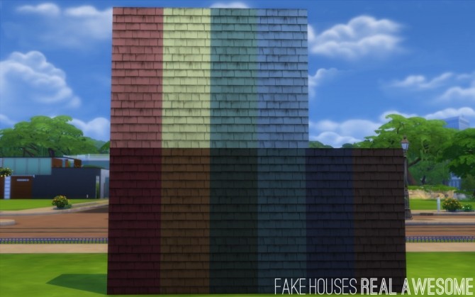Sims 4 10 Recolors of Jenba’s Cedar Shake Siding at Fake Houses Real Awesome