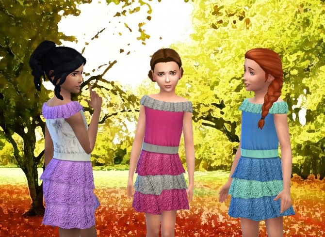 Sims 4 Lacy Frill Dress for Girls at My Stuff