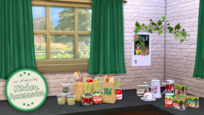 Sims 4 8 3 Studio’s Kitchen Accessory Set Conversion in Simlish at Oh My Sims 4