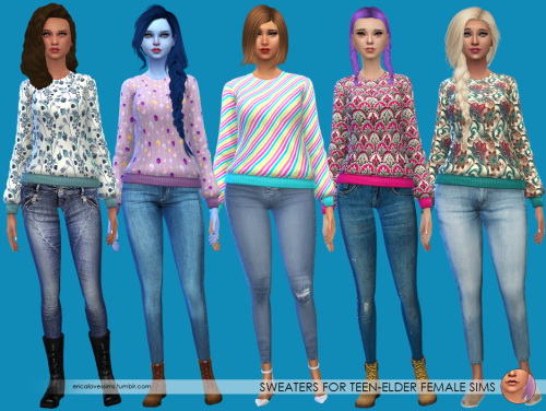 Sims 4 New Spa Day sweaters at Erica Loves Sims