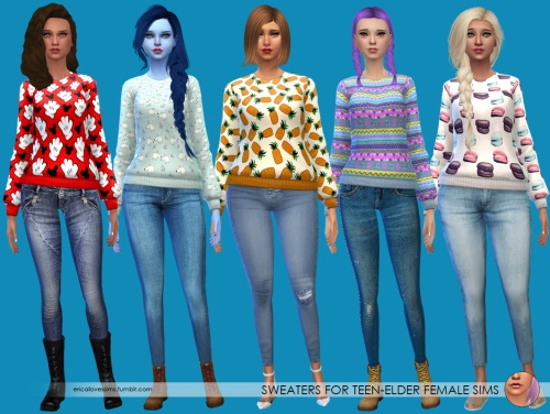 Sims 4 New Spa Day sweaters at Erica Loves Sims