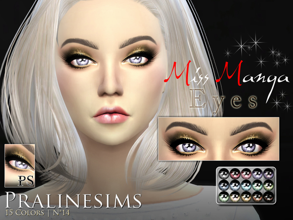 Sims 4 Miss Manga Eyes by Pralinesims at TSR