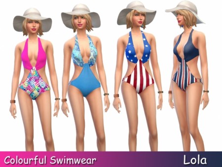 Colourful Swimsuits by Lola at Sims and Just Stuff