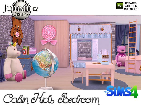 Sims 4 Cabin Kids bedroom by jomsims at TSR
