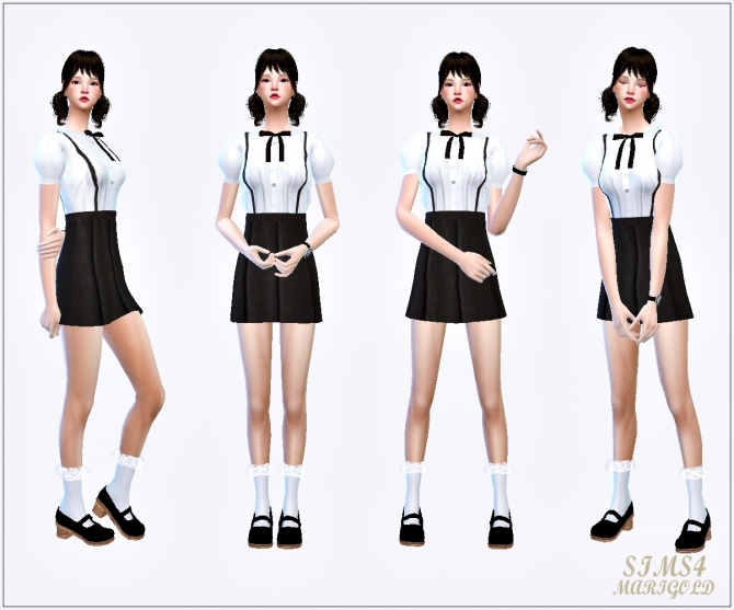 Ribbon blouse one-piece at Marigold » Sims 4 Updates