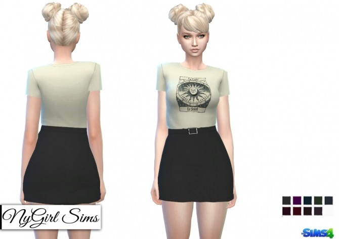 Sims 4 La Lune Belted Mini Dress at NyGirl Sims
