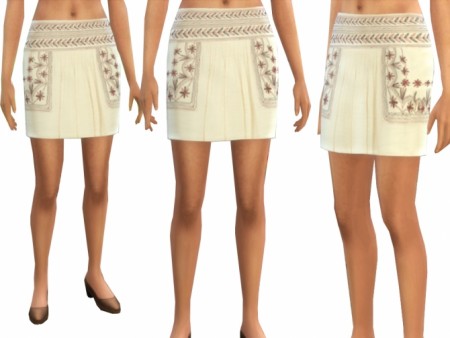 Skirt with embroidery details at Little Sims Stuff