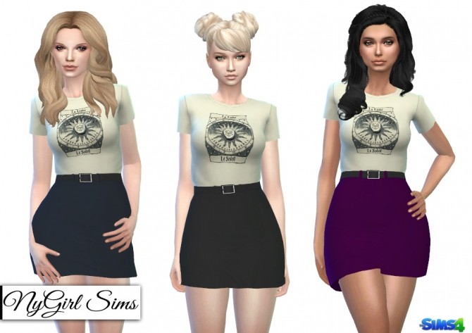 Sims 4 La Lune Belted Mini Dress at NyGirl Sims