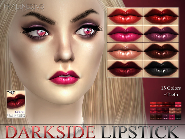 Sims 4 Darkside Lipstick N27 +Teeth by Pralinesims at TSR