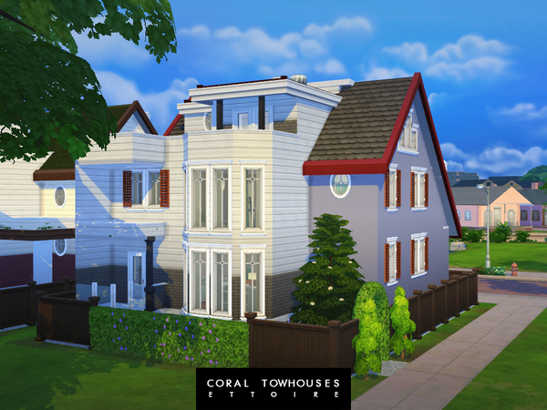 Sims 4 Coral Townhouses Traditional by Ettoire at TSR