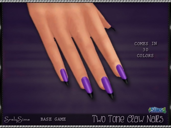 Sims 4 Two Tone Claw Nails at SrslySims