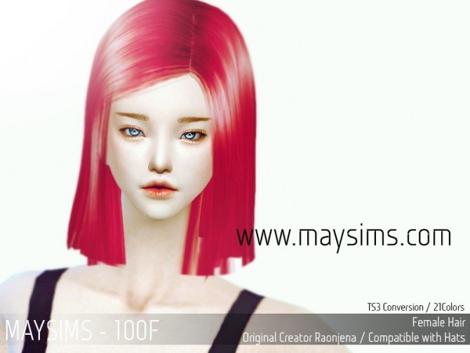 Sims 4 Hair 100F (Raonjena) at May Sims