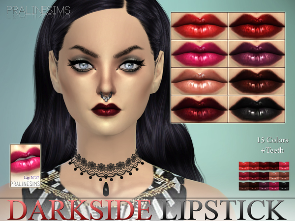 Sims 4 Darkside Lipstick N27 +Teeth by Pralinesims at TSR
