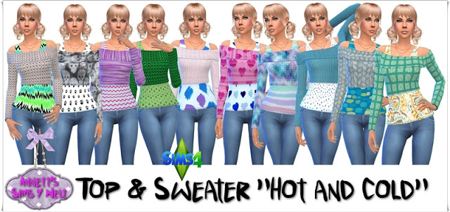 Sims 4 Hot and Cold Top & Sweater at Annett’s Sims 4 Welt