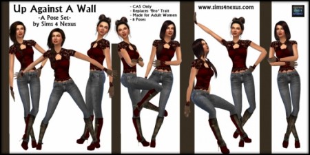 Up Against A Wall Pose Set by Samantha Gump at Sims 4 Nexus