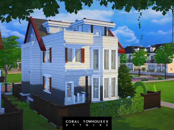 Sims 4 Coral Townhouses Traditional by Ettoire at TSR
