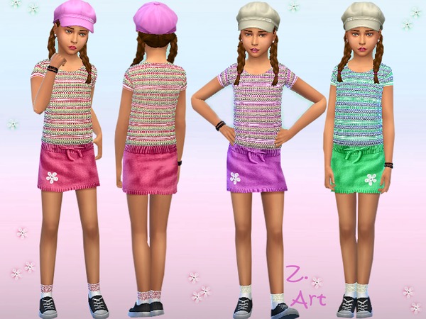 Sims 4 Girlies Summer outfit by Zuckerschnute20 at TSR