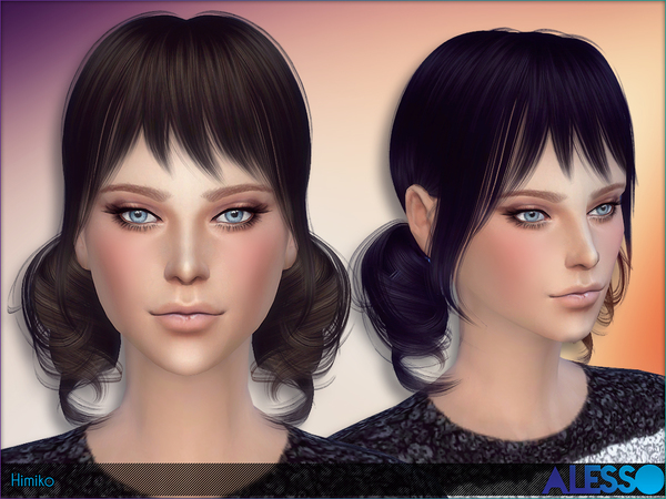 Sims 4 Himiko Hair by Alesso at TSR