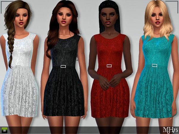 Sims 4 S4 Chic Lace Dress by Margeh 75 at TSR