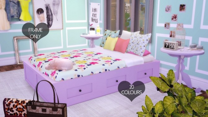 Sims 4 Basic Double Bed Mesh Frame Only at DreamCatcherSims4