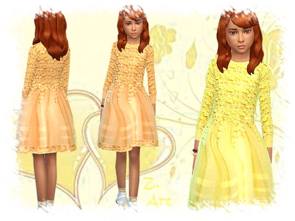 Sims 4 Sunflower dress by Zuckerschnute20 at TSR
