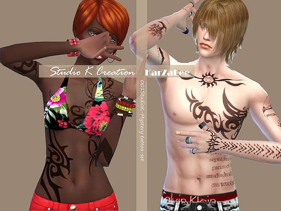 Sims 4 Mystery tattoo fullbody at Studio K Creation