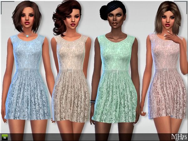 Sims 4 S4 Chic Lace Dress by Margeh 75 at TSR