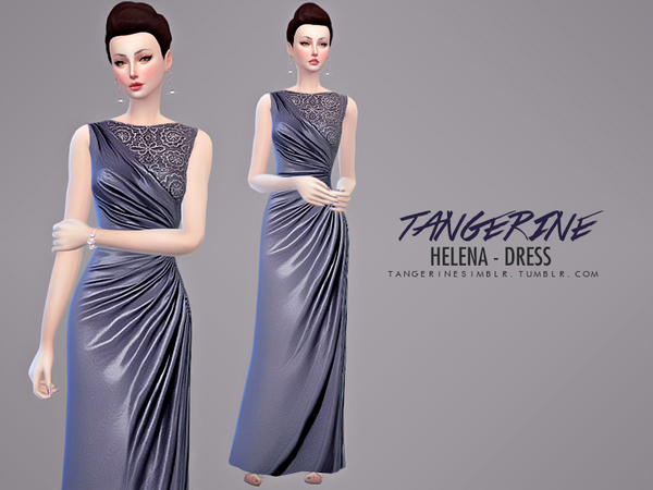 Sims 4 Helena dress by tangerinesimblr at TSR