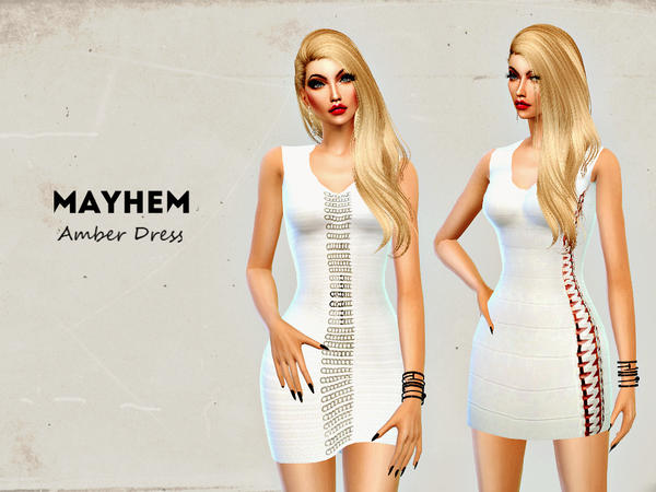 Sims 4 Amber Dress by NataliMayhem at TSR