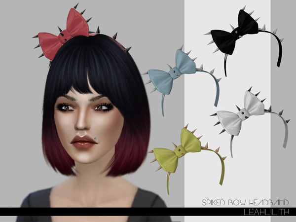 Sims 4 Spiked Bow Headband by Leah Lilith at TSR