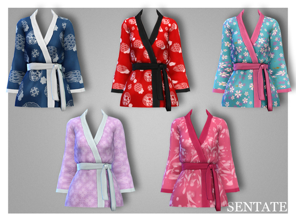 Sims 4 Sakura Kimono Jacket by Sentate at TSR