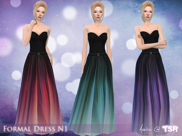 Sims 4 Formal Dress N1 by Aveira at TSR