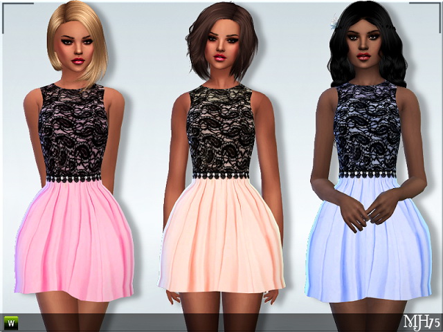 Sims 4 Coralie Dress by Margie at Sims Addictions