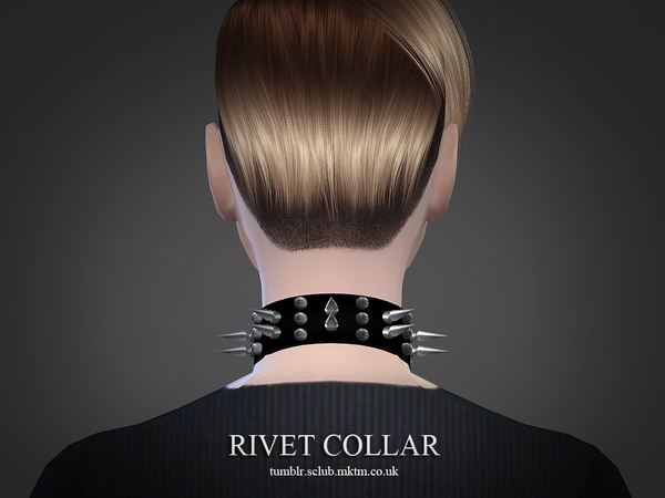 Sims 4 Rivet collar F&M by S Club LL at TSR