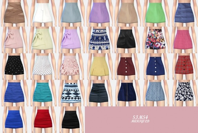 Sims 4 H line tight mini skirts at Marigold