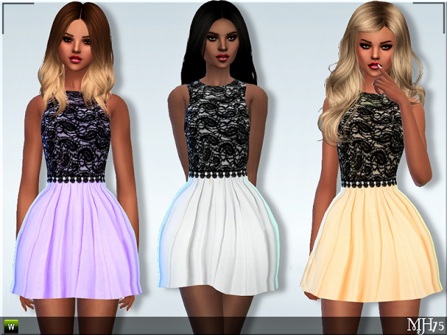 Sims 4 Coralie Dress by Margie at Sims Addictions