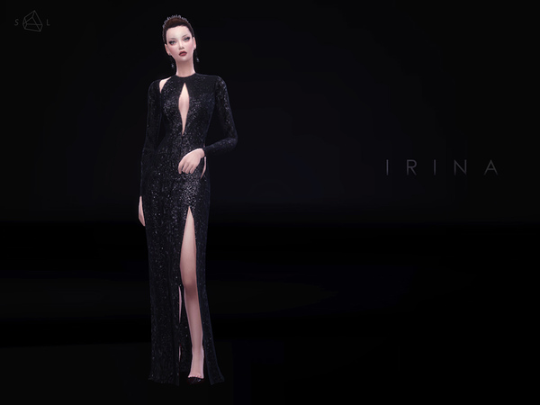 Sims 4 Cutout Sequined Gown IRINA by starlord at TSR