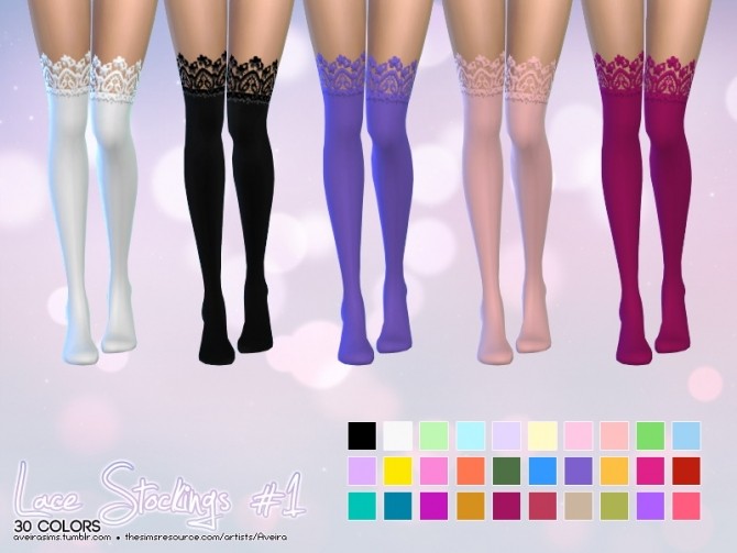 Sims 4 Lace Stockings at Aveira Sims 4