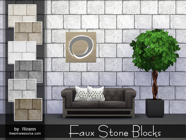 Sims 4 Faux Stone Blocks by Rirann at TSR