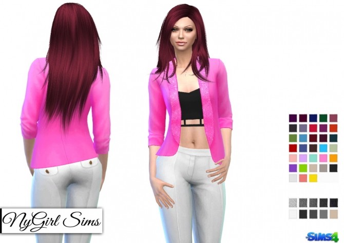 Sims 4 Suit Coat with Fashion Crop Top and Straight Leg Dress Pant at NyGirl Sims
