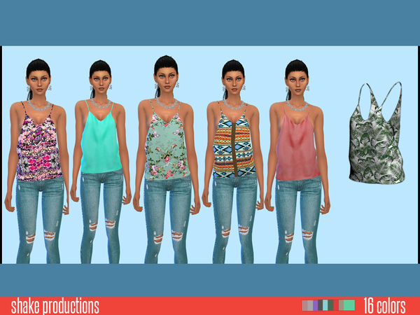 Sims 4 Silk top by ShakeProductions at TSR